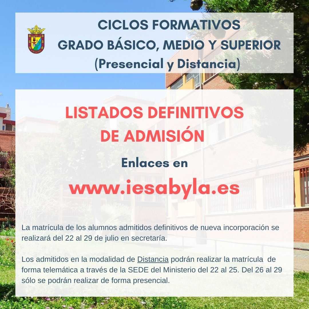 Enlace a listados definitivos