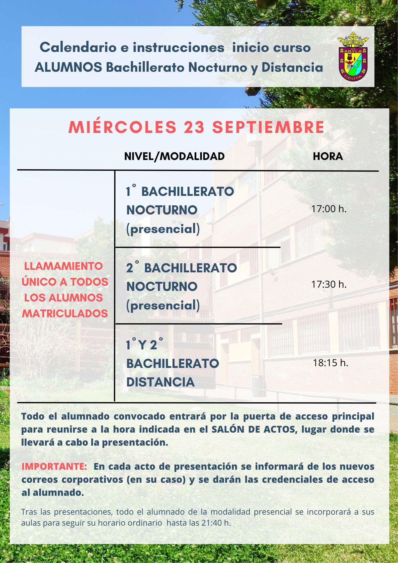 Inicio curso Bach Nocturno y distancia2627