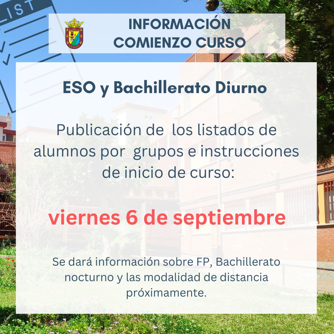 iNFORMACIÓN PRINCIPIO CURSO